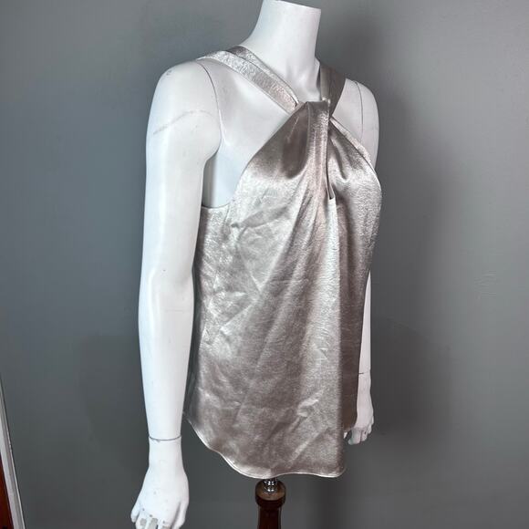 Ramy Brook Top Medium Halter Metallic Gold Dressy Glam - Picture 5 of 12